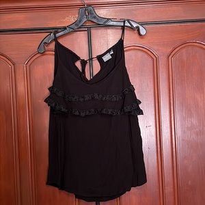 Soho New York & Company Jeans Black Layered Lace Halter Style Tank Top XL
